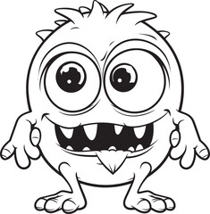 Fototapeta premium Whimsical Wonders Vector Graphics of Charming Monster Characters Monster Mash Up Coloring Pages Featuring Creepy and Cute Creatures