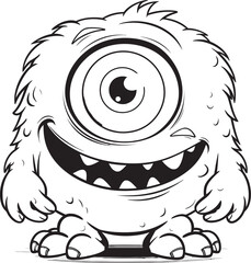 Enigmatic Entourage Vector Graphics of Spooky Monster Characters Monstrous Moments Coloring Pages Showcasing Creepy and Cute Monsters