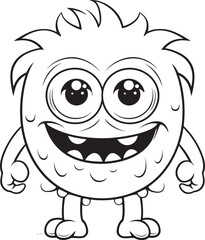 Wondrous Whimsy Coloring Pages Featuring Creepy and Cute Creatures Diabolical Delight Vector Graphics of Lovable Monster Characters