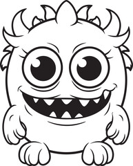 Quirky Quandaries Vector Logo Design of Endearing Monster Icons Wickedly Whimsical Coloring Pages Showcasing Creepy and Cute Monsters