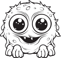 Monster Mash Up Coloring Pages Featuring Creepy and Cute Creatures Quirky Quandary Vector Logo Design of Whimsical Monster Icons
