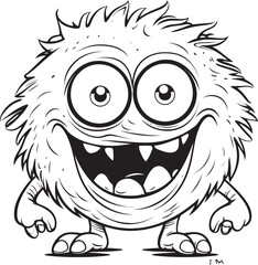 Spooky Splendor Vector Logo Design Featuring Adorable Monsters Eerie Elegance Coloring Pages of Playful Monster Icons