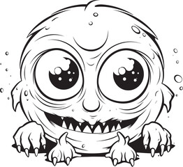 Wicked Wonders Coloring Pages Showcasing Whimsical Monster Scenes Freaky Friends Vector Graphics of Creepy and Cute Creatures