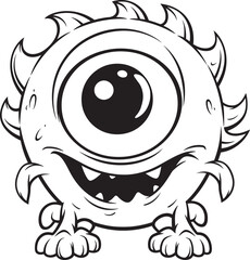 Ghostly Greetings Vector Logo Design of Enigmatic Monster Characters Whimsical Whimsy Coloring Pages with Quirky and Cute Monsters