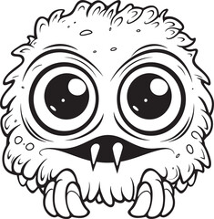 Monstrous Merriment Coloring Pages Featuring Lovable Monster Icons Ghostly Giggles Vector Logo Design of Playful Monster Scenes