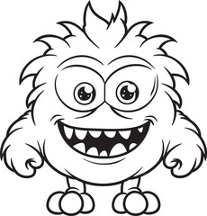 Haunted Hilarity Coloring Pages with Creepy and Cute Monster Designs Eerie Entertainers Vector Logo Design of Lovable Monster Icons