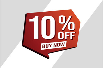 10% ten percent off buy now poster banner graphic design icon logo sign symbol social media website coupon

