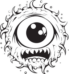 Delightful Disguises Vector Logo Design of Friendly Monster Characters Eerie Encounters Coloring Pages with Creepy and Cute Monster Designs