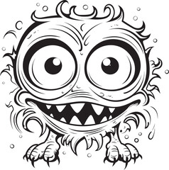 Quirky Quandaries Coloring Pages Bringing Creepy and Cute Monsters to Life Diabolical Delights Vector Icon Graphics of Spooky Monster Characters