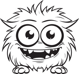 Wondrous Whimsy Vector Icon Graphics of Mysterious Monster Characters Eerie Entertainers Coloring Pages Showcasing Creepy and Cute Monsters