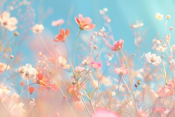 Fototapeta na wymiar Blooming Bliss A Pink Flower Paradise in April Generative AI