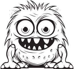 Playful Phantoms Vector Logo Design of Mysterious Monster Icons Wondrous Whimsy Coloring Pages Featuring Creepy and Cute Creatures