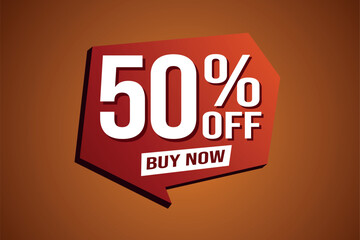 50% fifty percent off buy now poster banner graphic design icon logo sign symbol social media website coupon

