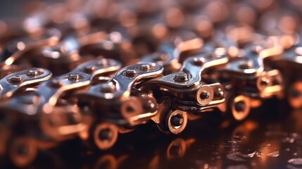 metal Bicycle chain. closeup Texture of Chain