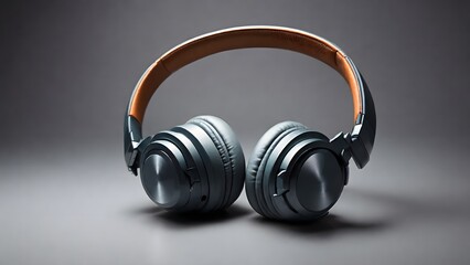 Fototapeta na wymiar Black headphones close-up on an isolated background.