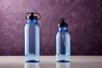 Product packaging mockup photo of Water bottle, studio advertising photoshoot