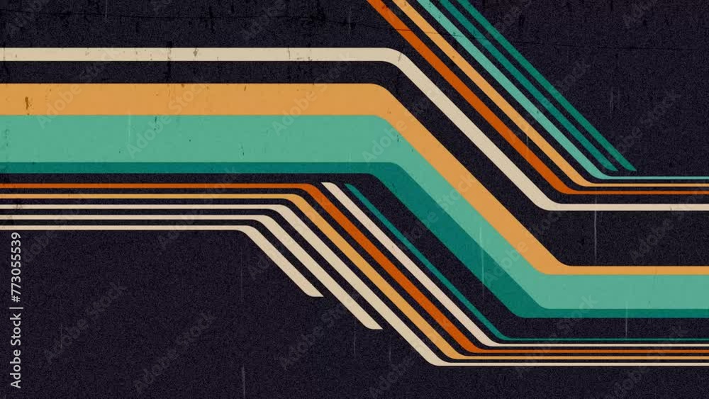 Poster animated 80's background design in futuristic retro style with colorful lines. abstract motion graph