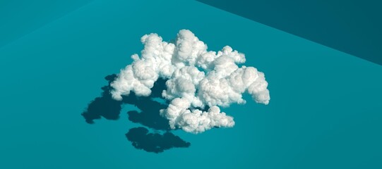 パステルカラーの地面に浮かぶ雲