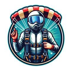 skydiving sport logo, vector illustration