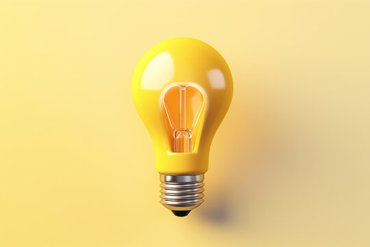 a yellow light bulb on a yellow background
