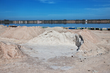 Some salt of Lake Retba, Lac rose close Dakar, Senegal, West Africa