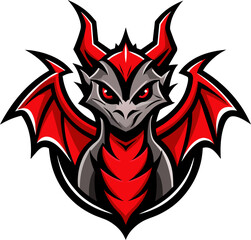 Red little dragon logo illustration