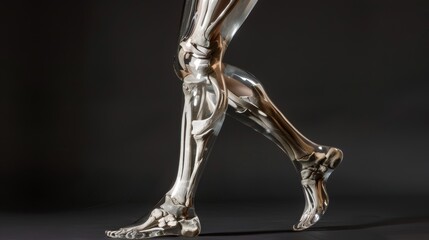 Human skeleton model posing in studio. Part of human body.