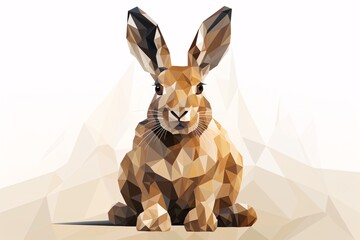 low polygonal rabbit sitting