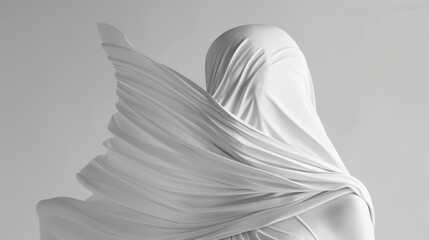 Woman antique sculpture in white cloth. - obrazy, fototapety, plakaty