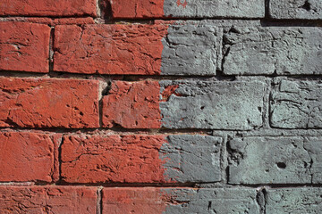 old brick wall background. brick surface backdrop in two colors 