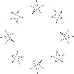 Obraz premium Stars in circle icon. Round star frame template