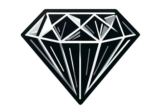 A black diamond illustration, high quality, transparent, generative ai