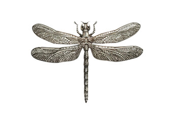 Dragonfly Brooch On Transparent Background.