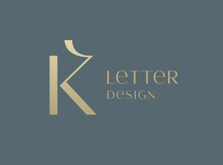 Letter K logo icon design. Classic style luxury monogram.