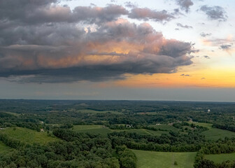 Setting Sun During a Thunderstorm 