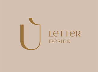 Letter U logo icon design. Classic style luxury monogram.