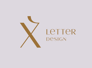 Letter X logo icon design. Classic style luxury monogram.