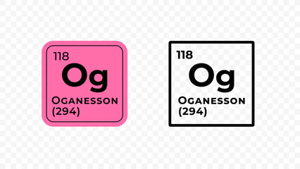 Oganesson, chemical element of the periodic table vector design - obrazy, fototapety, plakaty