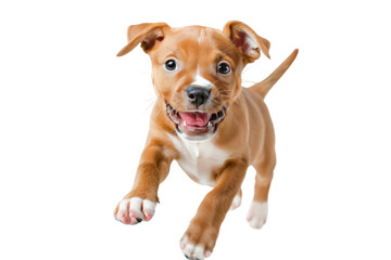Playful Puppy's Vibrant Motion On Transparent Background.