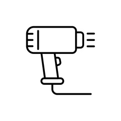 Hair dryer outline icons, minimalist vector illustration ,simple transparent graphic element .Isolated on white background