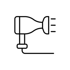 Hair dryer outline icons, minimalist vector illustration ,simple transparent graphic element .Isolated on white background