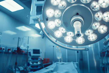 Surgical light in the OR or operating room