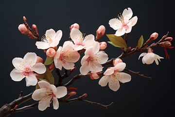 a close up of a branch with flowers