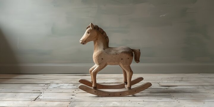 Classic Wooden Rocking Horse Toy Passing on Playful Legacies Across with Copy Space