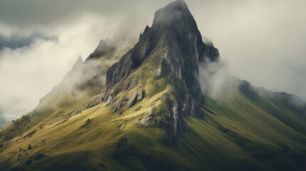 stormy weather in mountains or Giewont Peak, Tatra Mountains - obrazy, fototapety, plakaty