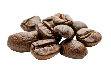 Roasted Coffee Beans Packed with Aroma On Transparent Background.