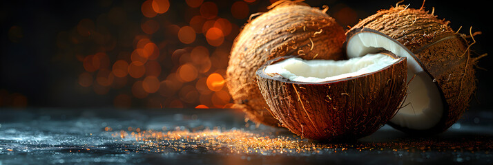 Coconut isolated on alpha background,
Fresh Coconut Fruits 3d image - obrazy, fototapety, plakaty