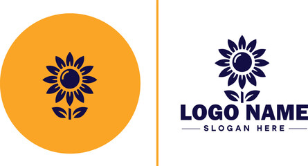 Sunflower logo icon vector for business brand app icon beautiful fashion sunflower logo template