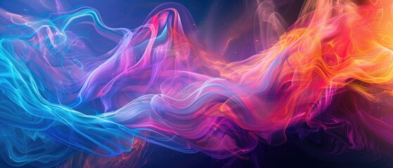 An abstract depiction of air flow through a purifier using vibrant colors to represent clean air - obrazy, fototapety, plakaty