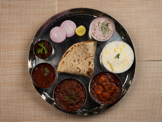 Prawns thali, Non-Vegeterian Dish, Pune, Maharashtra, India.ARW